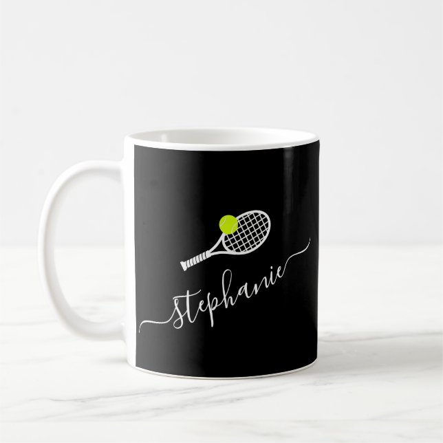 Personalized Tennis Monogram Name Coffee Mug (Left)