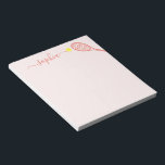 Personalized Tennis Name Coral Pink Girls Sports Notepad<br><div class="desc">Personalized notepad with a simple coral pink and rose gold tennis racket graphic and custom name or text in a feminine girly and modern pretty script font monogram. Any tennis player would love an elegant and modern useful tennis-themed stationery office accessory to write notes and todo lists on.</div>