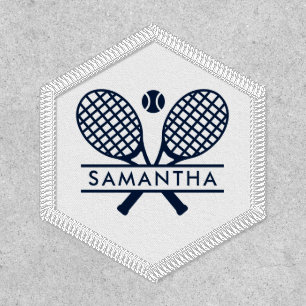 Personalized Tennis Navy Rackets Motif Sport Club Patch
