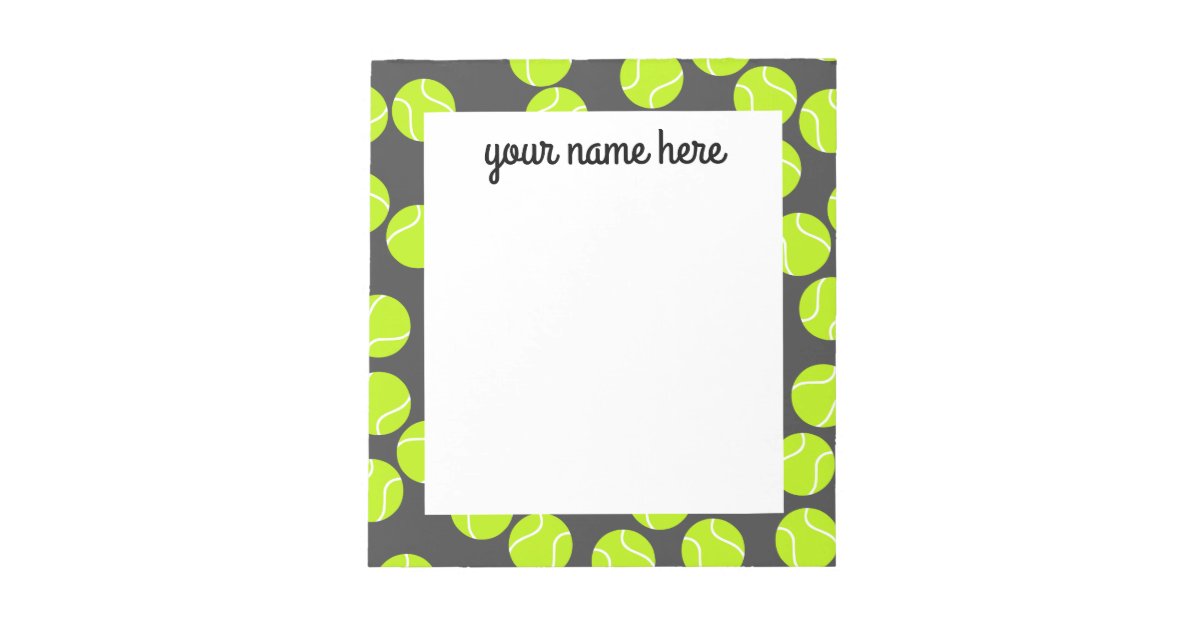 Personalized Tennis Notepad Zazzle