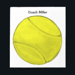 Personalized Tennis Notepad<br><div class="desc">Personalize a notepad for a coach, player or fan to promote their love of tennis. Makes a great gift for awards or recognition at team banquets.</div>