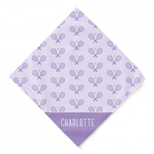Personalized Tennis Pattern Custom Name Tennis Bandana (Front)