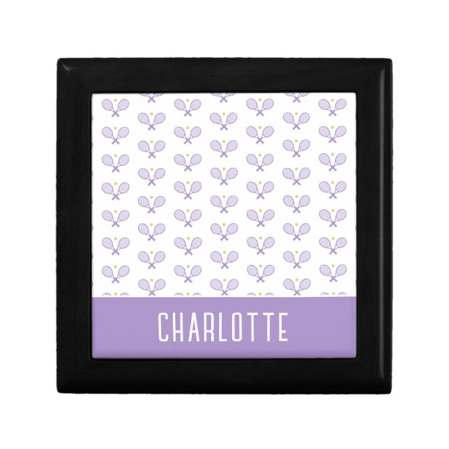 Personalized Tennis Pattern Custom Name Tennis Gift Box (Front)