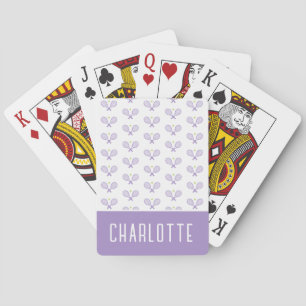 Personalized Tennis Pattern Custom Name Tennis Poker Cards