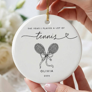 Personalized Tennis Player Christmas Ornament