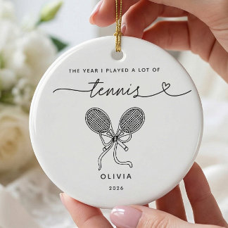 Personalized Tennis Player Christmas Ornament