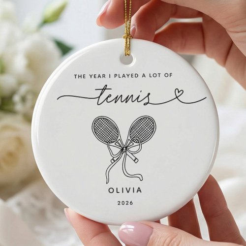 Personalized Tennis Player Christmas Ornament