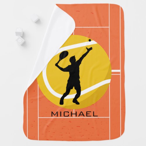 Personalized Tennis Player Coach Serving Sports Baby Blanket