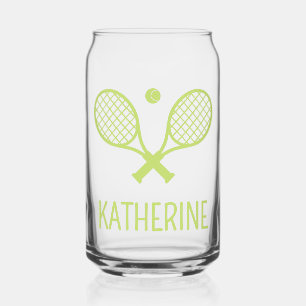 Personalized Tennis Player Custom Name Tennis Can Glass