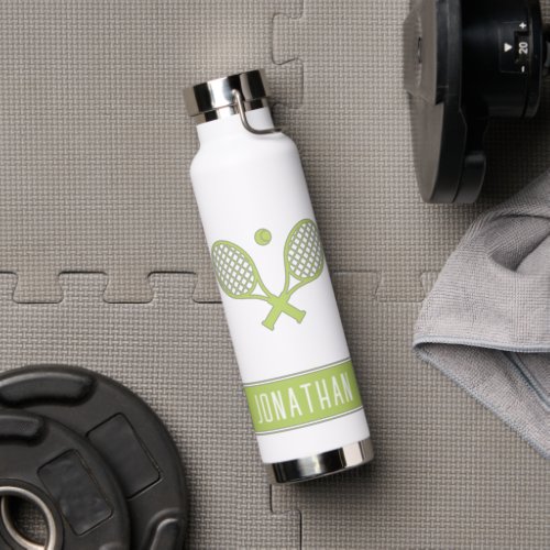 Personalized Tennis Player Custom Name Tennis Water Bottle