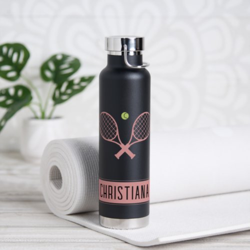 Personalized Tennis Player Custom Name Tennis Water Bottle