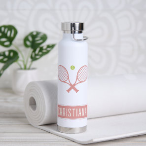 Personalized Tennis Player Custom Name Tennis Water Bottle