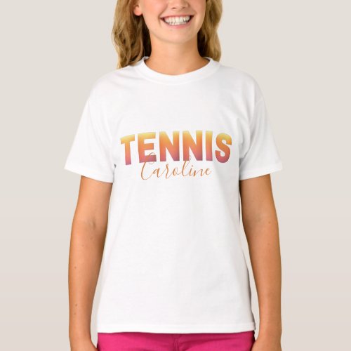 Personalized Tennis Player Girl Custom Name Cool T_Shirt