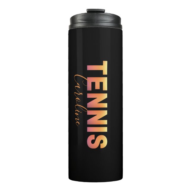 Personalized Tennis Player Girl Custom Name Cool   Thermal Tumbler (Front)