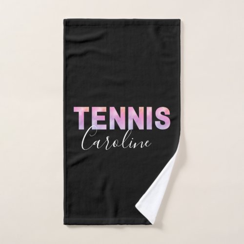 Personalized Tennis Player Girl Custom Name Cute   Hand Towel