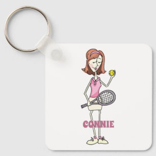Personalized Tennis Player Keychain