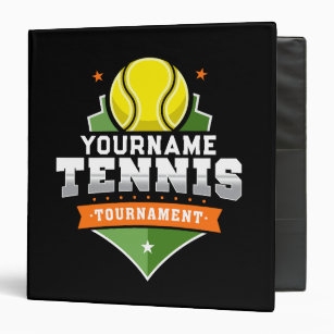 Personalized Tennis Player NAME Varsity Tournament 3 Ring Binder