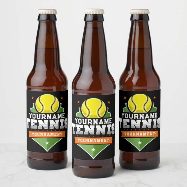 Personalized Tennis Player NAME Varsity Tournament Beer Bottle Label (Bottles)