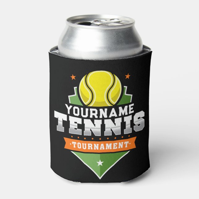 Personalized Tennis Player NAME Varsity Tournament Can Cooler (Can Front)