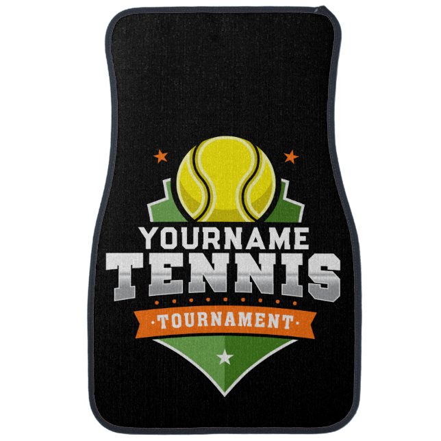 Personalized Tennis Player NAME Varsity Tournament Car Floor Mat (Front)