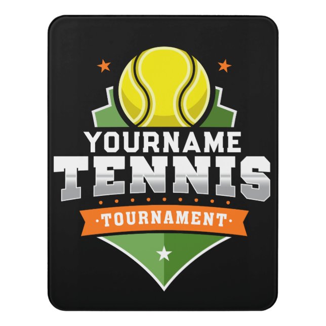 Personalized Tennis Player NAME Varsity Tournament Door Sign (Contemporary Vert)