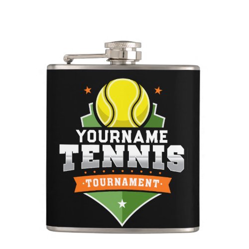 Personalized Tennis Player NAME Varsity Tournament Flask