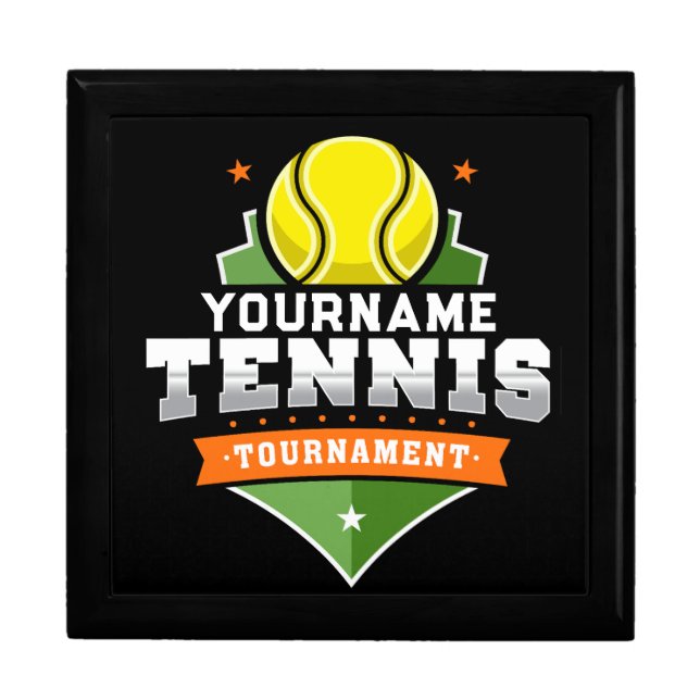 Personalized Tennis Player NAME Varsity Tournament Gift Box (Front)