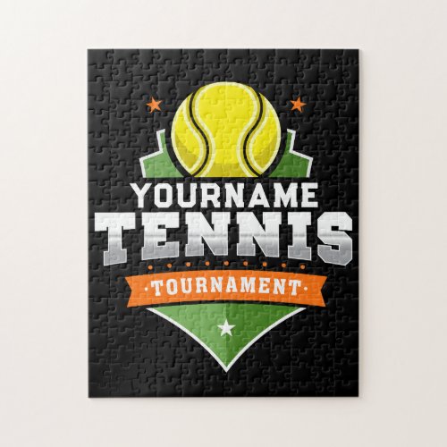 Personalized Tennis Player NAME Varsity Tournament Jigsaw Puzzle