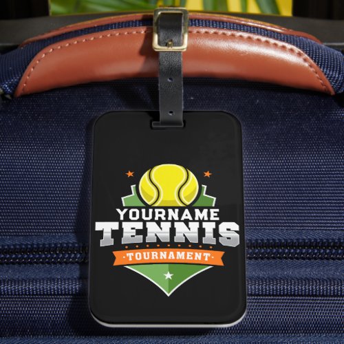 Personalized Tennis Player NAME Varsity Tournament Luggage Tag