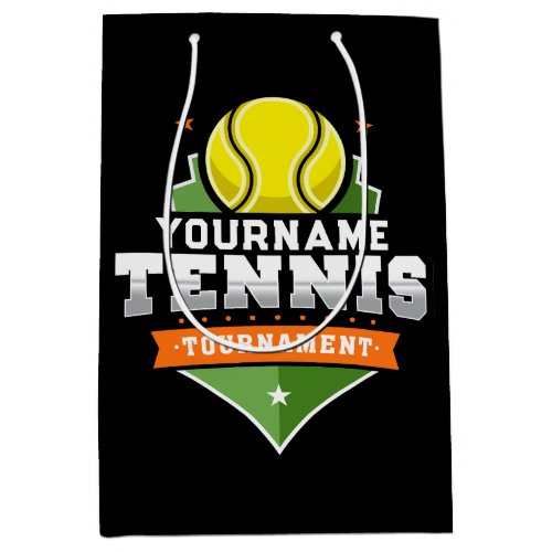 Personalized Tennis Player NAME Varsity Tournament Medium Gift Bag