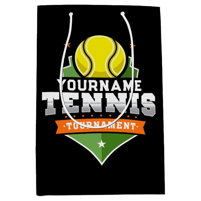 Personalized Tennis Player NAME Varsity Tournament Medium Gift Bag (Front)