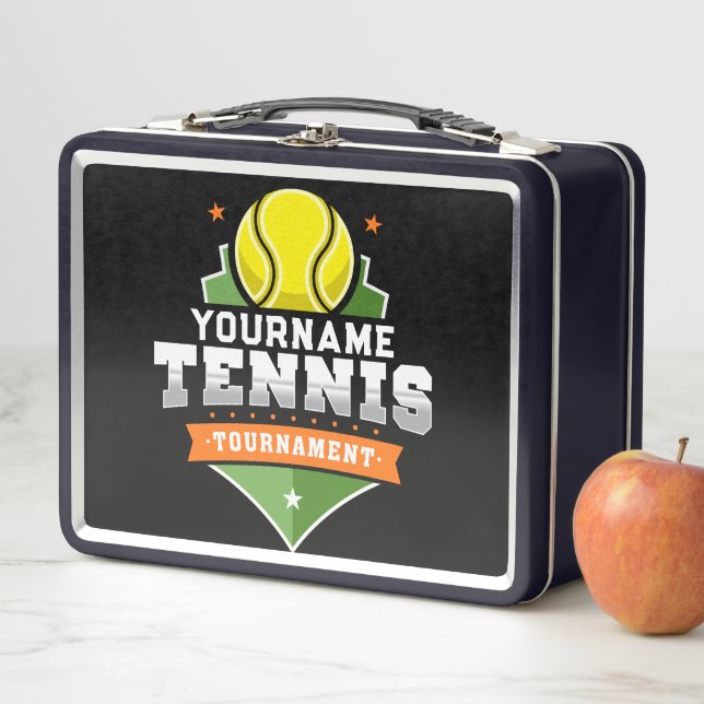 Personalized Tennis Player NAME Varsity Tournament Metal Lunch Box (In Situ)