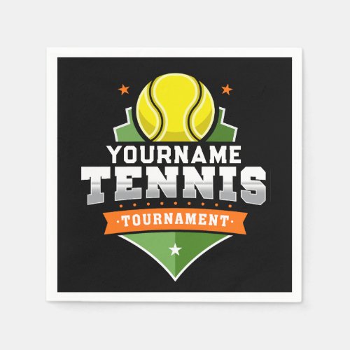 Personalized Tennis Player NAME Varsity Tournament Napkins