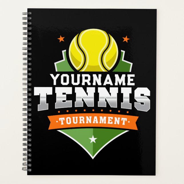 Personalized Tennis Player NAME Varsity Tournament Planner (Front)