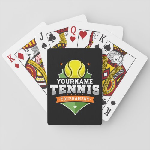 Personalized Tennis Player NAME Varsity Tournament Playing Cards