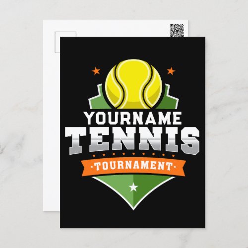 Personalized Tennis Player NAME Varsity Tournament Postcard