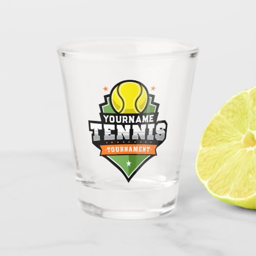 Personalized Tennis Player NAME Varsity Tournament Shot Glass