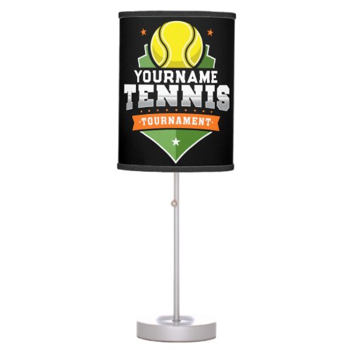 Personalized Tennis Player NAME Varsity Tournament Table Lamp