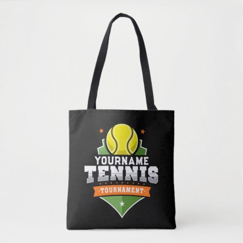 Personalized Tennis Player NAME Varsity Tournament Tote Bag