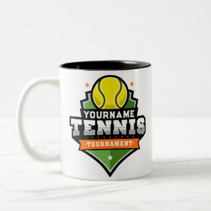 Personalized Tennis Player NAME Varsity Tournament Two-Tone Coffee Mug