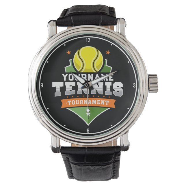 Personalized Tennis Player NAME Varsity Tournament Watch (Front)
