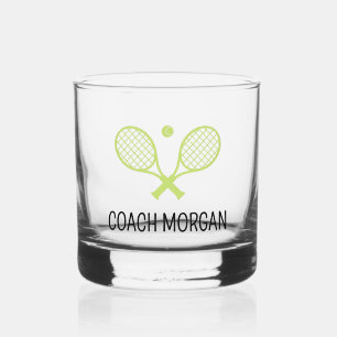 Personalized Tennis Player Tennis Captain Coach Whiskey Glass