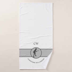 Personalized Tennis Player Tennis Girl Custom Gift Bath Towel