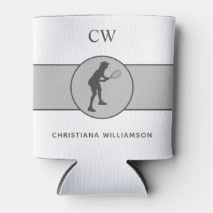 Personalized Tennis Player Tennis Girl Custom Gift Can Cooler