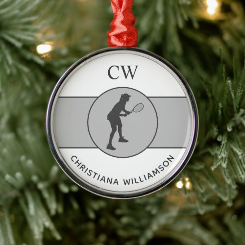 Personalized Tennis Player Tennis Girl Custom Gift Metal Ornament