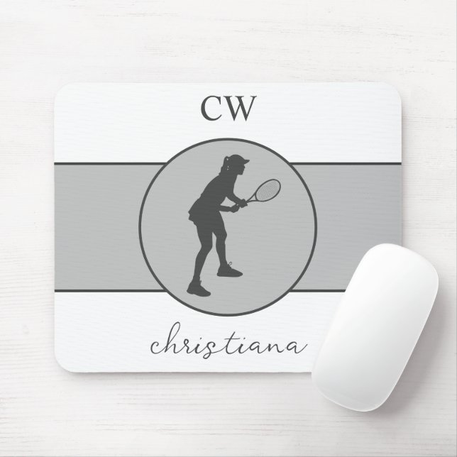 Personalized Tennis Player Tennis Girl Custom Gift Mouse Pad (With Mouse)