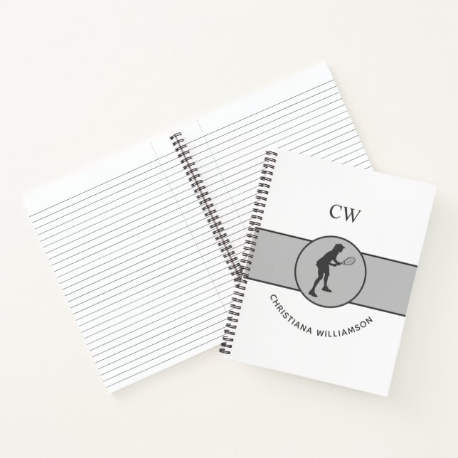 Personalized Tennis Player Tennis Girl Custom Gift Notebook (Inside)