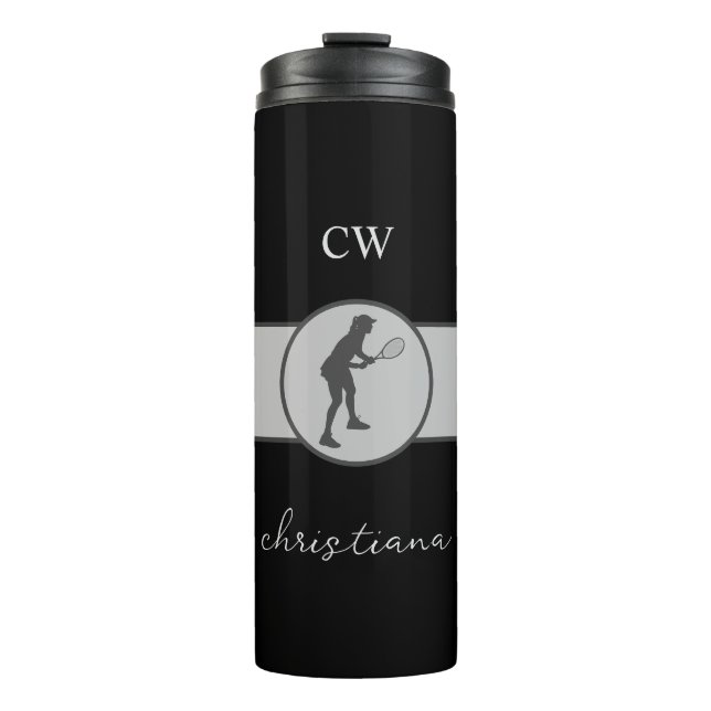 Personalized Tennis Player Tennis Girl Custom Gift Thermal Tumbler (Front)