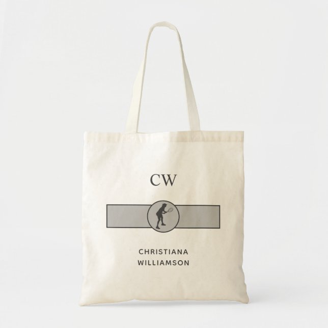 Personalized Tennis Player Tennis Girl Custom Gift Tote Bag (Front)