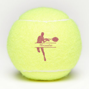 Personalized Tennis Player Themed Custom Pink Name Balls